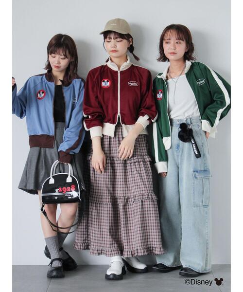 ehka sopo(エヘカソポ)の「【Disney】ミッキー&フレンズ/トラックジャケット(ブルゾン・レディース・グリーン/ボルドー/サックスブルー・F)」の7枚目の写真