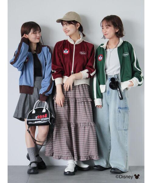 ehka sopo(エヘカソポ)の「【Disney】ミッキー&フレンズ/トラックジャケット(ブルゾン・レディース・グリーン/ボルドー/サックスブルー・F)」の8枚目の写真