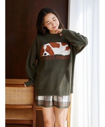 エアモコSLEEPINGDOGジャガードプルオーバー&ショートパンツセット ジェラートピケ gelato pique 【販路限定商品】エアモコ