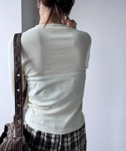 Y2K SYNAPSE FACTORY（ワイツーケー シナプスファクトリー）の「【cristiano】ハートプリントロングスリーブTシャツ（Tシャツ/カットソー・レディース・グレー/アイボリー/ブラック・FREE）」の19枚目の写真