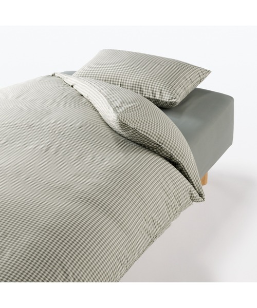 無印良品 MUJI ネイビー ボックスシーツ ダブル用 無印良品 洗いざらしボックスシーツ D 140×200×18-28cm用