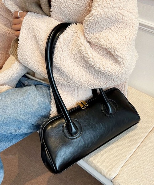 florist(フローリスト)の「レザーライク横長ボストンバッグ/ハンドバッグ(ボストンバッグ・レディース・ライトブラウン/ダークグリーン/ブラック/ブラウン/モカ・ONESIZE)」の21枚目の写真