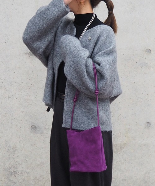 LAULEN（ローレン）の「suede like mini bucket bag /バケツミニショルダーバッグ（ショルダーバッグ・レディース・モカ/ブラウン/パープル・FREE）」の7枚目の写真