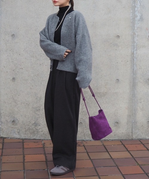LAULEN（ローレン）の「suede like mini bucket bag /バケツミニショルダーバッグ（ショルダーバッグ・レディース・モカ/ブラウン/パープル・FREE）」の8枚目の写真