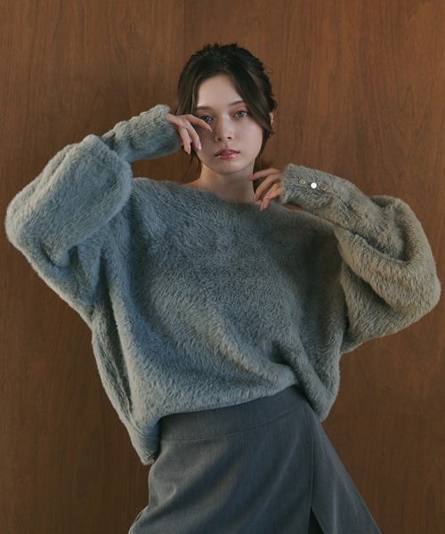 fupel（フぺル）の「multiway choke shaggy knit / マルチウェイ