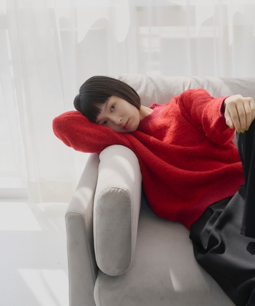 haek（ハク）の「mixed color knit/ミックスカラーニット（ニット/セーター・レディース・グリーン/レッド・FREE）」の19枚目の写真