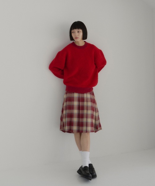haek（ハク）の「mixed color knit/ミックスカラーニット（ニット/セーター・レディース・グリーン/レッド・FREE）」の7枚目の写真