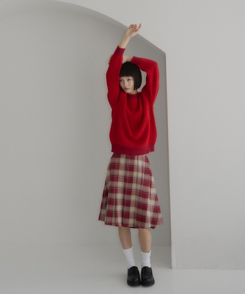 haek（ハク）の「mixed color knit/ミックスカラーニット（ニット/セーター・レディース・グリーン/レッド・FREE）」の8枚目の写真