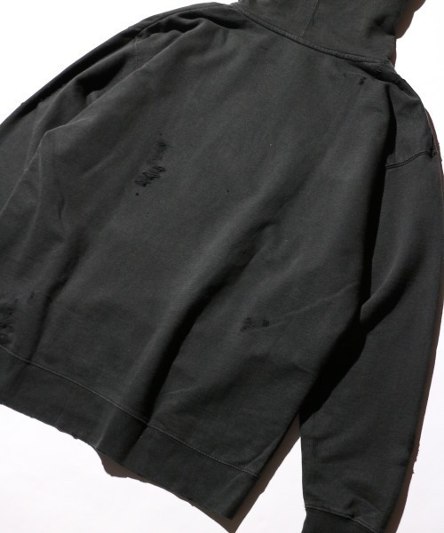 THRIFTY LOOK（スリフティールック）の「THRIFTY LOOK / スリフティールック WORN-OUT BAND HOODIE 'JOY DIVISION' ジョイディビジョン ダメージ加工（パーカー・メンズ・ブラック・X-LARGE/XX-LARGE/MEDIUM/LARGE）」の3枚目の写真