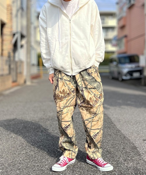 セール】カモフラ シェフパンツ 迷彩 リアルツリー 総柄 ワイドパンツ