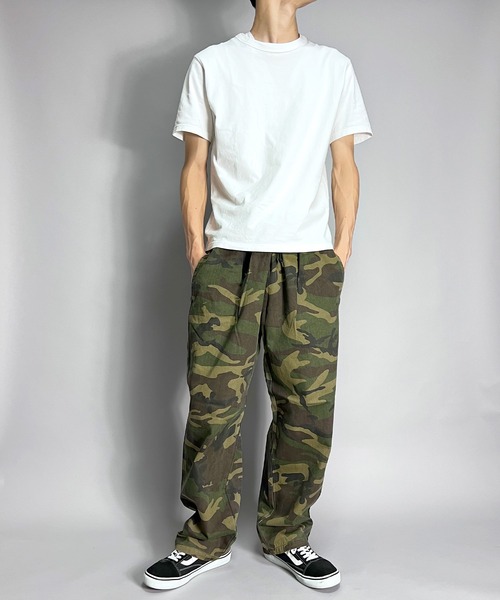 セール】カモフラ シェフパンツ 迷彩 リアルツリー 総柄 ワイドパンツ