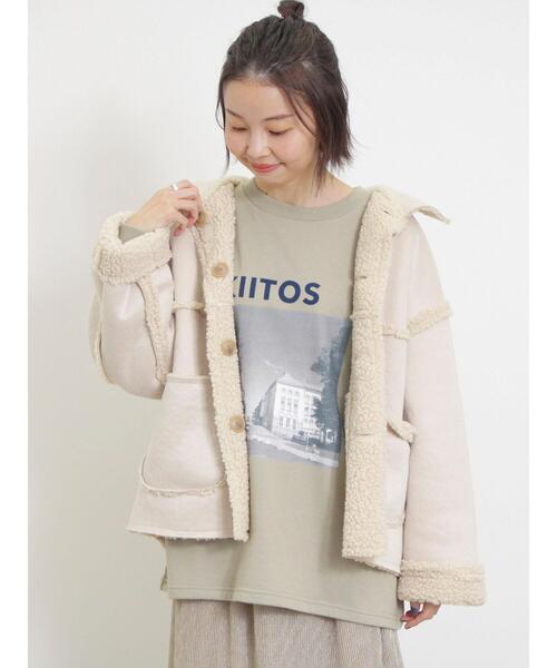 Samansa Mos2（サマンサ モスモス）の「リバーシブルボアブルゾン（ブルゾン・レディース・チャコールグレー/キナリ/モカ・F）」の16枚目の写真