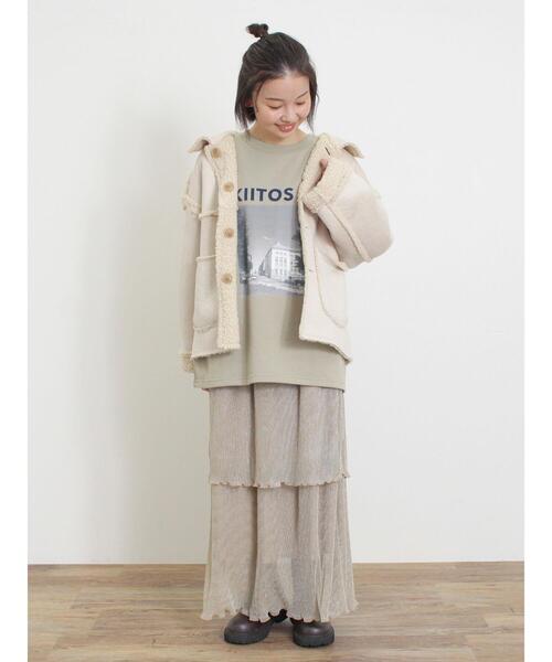 Samansa Mos2（サマンサ モスモス）の「リバーシブルボアブルゾン（ブルゾン・レディース・チャコールグレー/キナリ/モカ・F）」の19枚目の写真