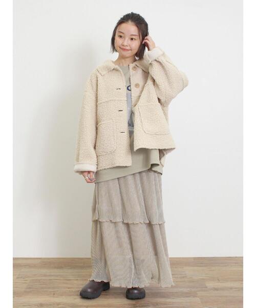 Samansa Mos2（サマンサ モスモス）の「リバーシブルボアブルゾン（ブルゾン・レディース・チャコールグレー/キナリ/モカ・F）」の20枚目の写真