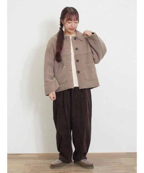 Samansa Mos2（サマンサ モスモス）の「リバーシブルボアブルゾン（ブルゾン・レディース・チャコールグレー/キナリ/モカ・F）」の14枚目の写真