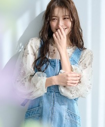 mysty woman | フローラルチュール刺繍ブラウス 314960(シャツ/ブラウス)