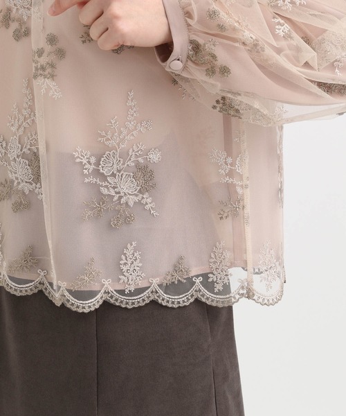 mysty woman（ミスティウーマン）の「フローラルチュール刺繍ブラウス  314960（シャツ/ブラウス・レディース・アイボリー/ブラック/ライトブルー/ピンクベージュ・FREE）」の22枚目の写真