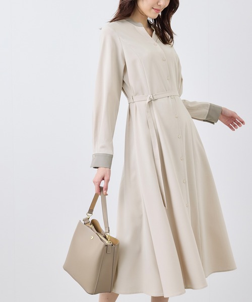 ROPE' PICNIC（ロペピクニック）の「【3サイズ展開】配色アソートシャツワンピース（シャツワンピース・レディース・ベージュ/ブルー系その他/ブラウン・36/38/40）」の14枚目の写真