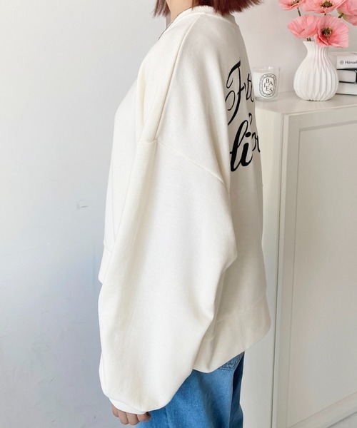 moment+(モーメントプラス)の「裏毛バックロゴ刺繍スウェットプルオーバー(スウェット・レディース・ベージュ/オートミール/アイボリー/ブラック・M)」の10枚目の写真
