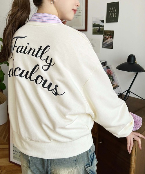 moment+(モーメントプラス)の「裏毛バックロゴ刺繍スウェットプルオーバー(スウェット・レディース・ベージュ/オートミール/アイボリー/ブラック・M)」の19枚目の写真