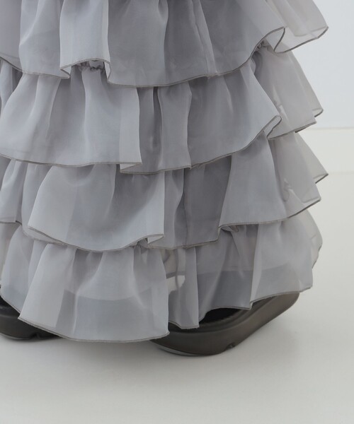 CAROLINA GLASER（カロリナ グレイサー）の「オーガンジーフリル スカート（スカート・レディース・オフホワイト/グレー・MEDIUM/SMALL）」の19枚目の写真