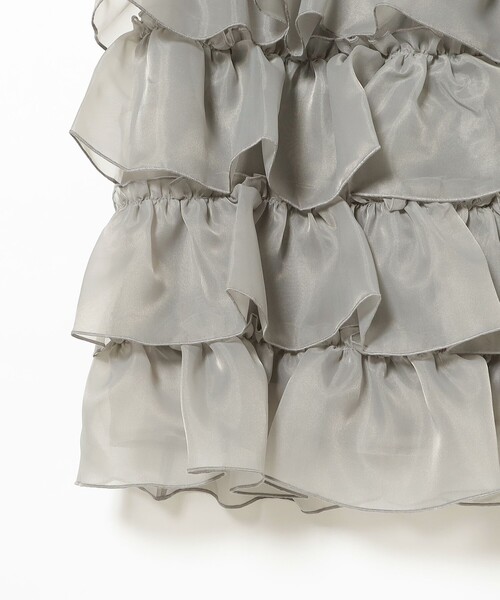 CAROLINA GLASER（カロリナ グレイサー）の「オーガンジーフリル スカート（スカート・レディース・オフホワイト/グレー・MEDIUM/SMALL）」の16枚目の写真