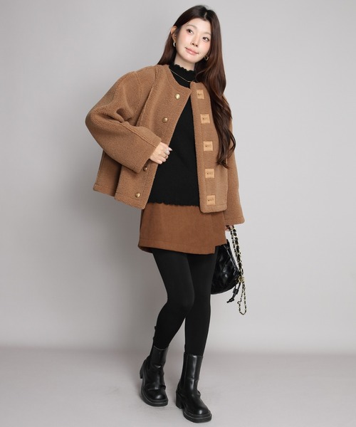 by LEGNA(バイレグナ)の「【シーズン最終値下げ】2WAYリバーシブルジャケット(フェイクスエード/ボア)(ムートンコート・レディース・ブラック/クリーム/ブラウン/ベージュ/グレー/ダークブラウン・LARGE/MEDIUM)」の10枚目の写真