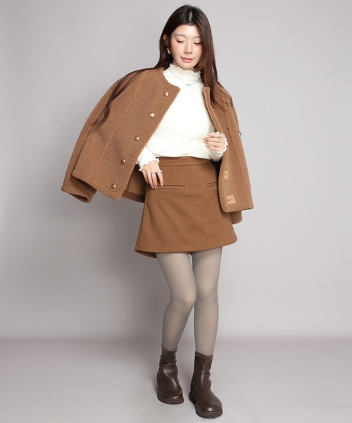 by LEGNA(バイレグナ)の「【シーズン最終値下げ】2WAYリバーシブルジャケット(フェイクスエード/ボア)(ムートンコート・レディース・ブラック/クリーム/ブラウン/ベージュ/グレー/ダークブラウン・LARGE/MEDIUM)」の13枚目の写真