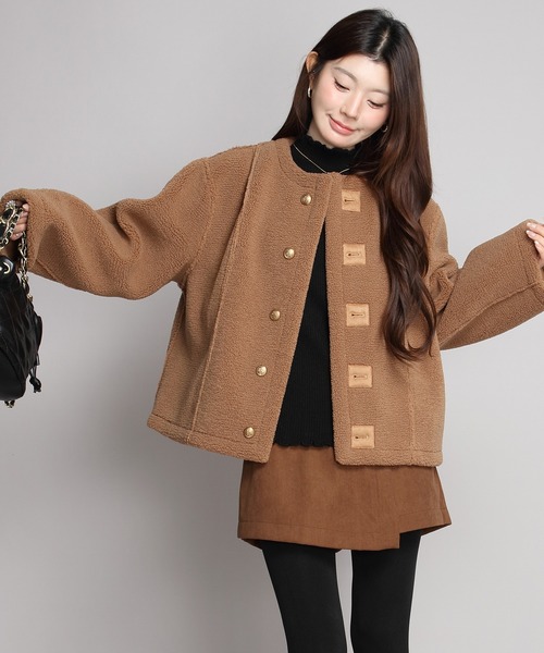 by LEGNA(バイレグナ)の「【シーズン最終値下げ】2WAYリバーシブルジャケット(フェイクスエード/ボア)(ムートンコート・レディース・ブラック/クリーム/ブラウン/ベージュ/グレー/ダークブラウン・LARGE/MEDIUM)」の19枚目の写真