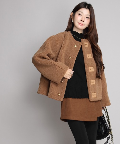 by LEGNA(バイレグナ)の「【シーズン最終値下げ】2WAYリバーシブルジャケット(フェイクスエード/ボア)(ムートンコート・レディース・ブラック/クリーム/ブラウン/ベージュ/グレー/ダークブラウン・LARGE/MEDIUM)」の20枚目の写真