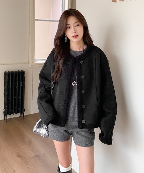 Allege. アレッジ　ムートンパーカー　リバーシブル　ダブルフェイス リバーシブルフェイクムートンジレ(415-47878)