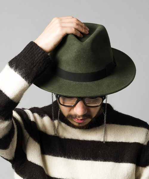AMERICAN RAG CIE（アメリカンラグシー）の「AMERICAN RAG CIE　フェルトハット made in ITALY / 104-AZC-F115/426（ハット・メンズ・ブラック/ブラウン/オリーブ・59）」の3枚目の写真