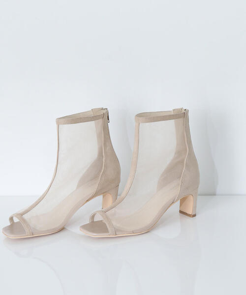 NATURAL BEAUTY BASIC(ナチュラルビューティーベーシック)の「◇【Oggi掲載】オープントゥシアーブーツ(ブーツ・レディース・ベージュ/ブラウン・MEDIUM/LARGE)」の5枚目の写真