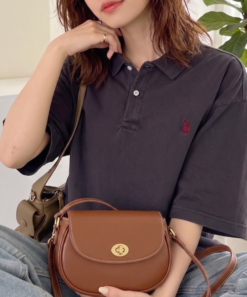 U.S. POLO ASSN.(ユーエスポロアッスン)の「Ada.別注 // U.S. POLO ASSN ピグメント オーバーサイズ ポロシャツ(ポロシャツ・レディース・スミクロ/レッド/ネイビー/ブルー/ダークグレー/カーキ・L/M)」の5枚目の写真