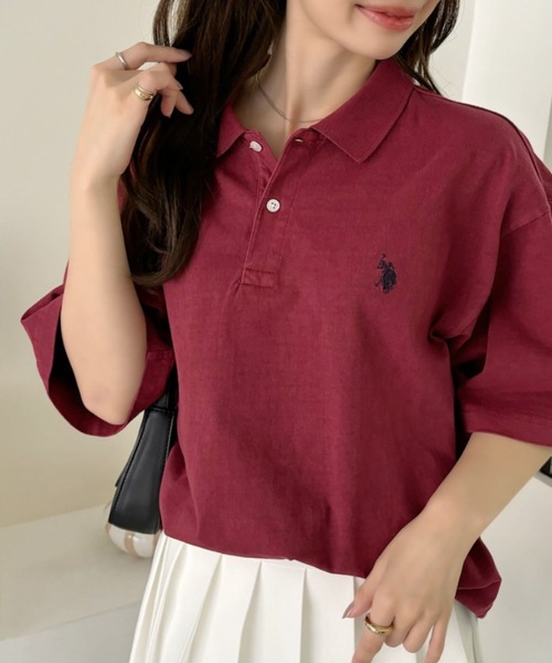 U.S. POLO ASSN.(ユーエスポロアッスン)の「Ada.別注 // U.S. POLO ASSN ピグメント オーバーサイズ ポロシャツ(ポロシャツ・レディース・スミクロ/レッド/ネイビー/ブルー/ダークグレー/カーキ・L/M)」の19枚目の写真