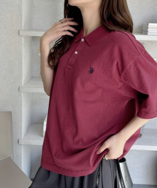 U.S. POLO ASSN.(ユーエスポロアッスン)の「Ada.別注 // U.S. POLO ASSN ピグメント オーバーサイズ ポロシャツ(ポロシャツ・レディース・スミクロ/レッド/ネイビー/ブルー/ダークグレー/カーキ・L/M)」の22枚目の写真