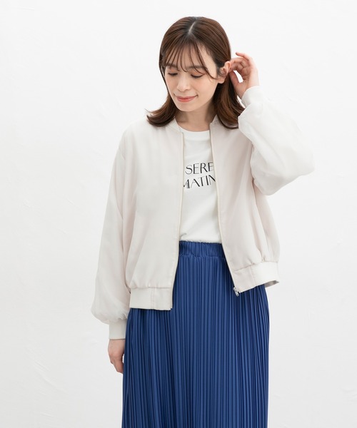 Honeys（ハニーズ）の「シアー重ねブルゾン（ブルゾン・レディース・スモークピンク/グレイッシュベージュ/グレイッシュブルー/ブラック・LL/S/M/L）」の16枚目の写真