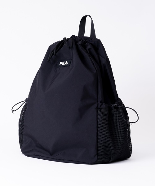 FILA（フィラ）の「FILA フィラ ブランド ロゴ 刺繍 大容量 軽量 ナイロン ドローコード 2WAY リュックサック バックパック ワンショルダー 約33L（バックパック/リュック・メンズ・ブラック/ベージュ/グレー・FREE）」の14枚目の写真