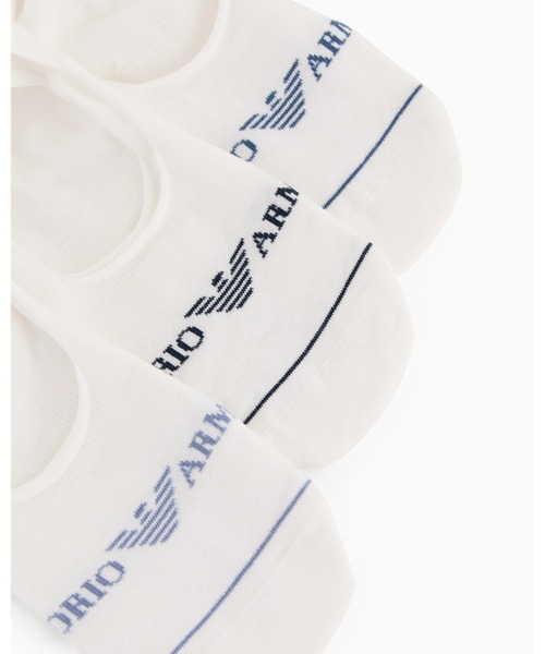 EMPORIO ARMANI（エンポリオアルマーニ）の「<オンライン限定>【エンポリオ アルマーニ】スニーカーソックス3足セット ジャカード Emporio Armaniロゴ（ソックス/靴下・メンズ・ブラック/ホワイト・SMALL/LARGE）」の3枚目の写真