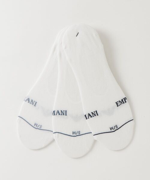 EMPORIO ARMANI（エンポリオアルマーニ）の「<オンライン限定>【エンポリオ アルマーニ】スニーカーソックス3足セット ジャカード Emporio Armaniロゴ（ソックス/靴下・メンズ・ブラック/ホワイト・SMALL/LARGE）」の4枚目の写真