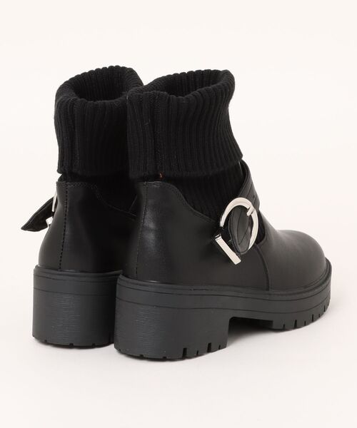 STYLEBLOCK（スタイルブロック）の「ソックス切替ショートブーツ（ブーツ・レディース・ブラック/オフホワイト/ブラック系その他/ホワイト系その他・37/38/40/39/36/35）」の5枚目の写真
