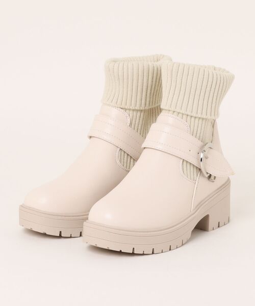 STYLEBLOCK（スタイルブロック）の「ソックス切替ショートブーツ（ブーツ・レディース・ブラック/オフホワイト/ブラック系その他/ホワイト系その他・37/38/40/39/36/35）」の9枚目の写真