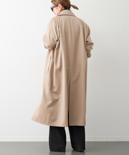Deuxieme Classe ギャバ ノーカラーコート トレンチコート