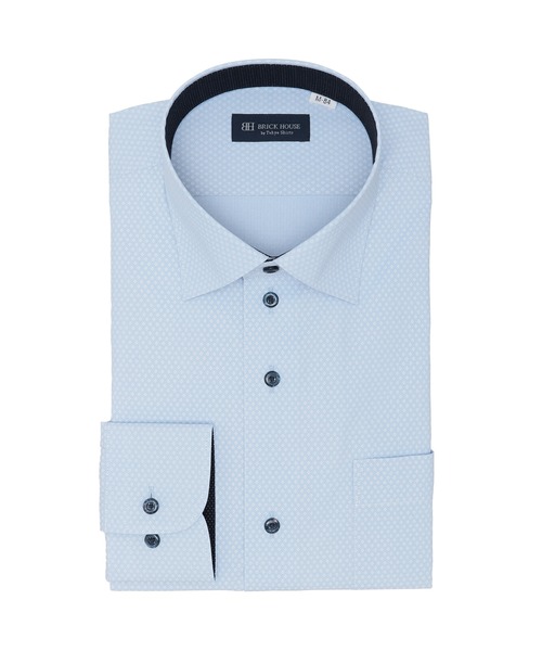 TOKYO SHIRTS(トウキョウシャツ)の「透け防止 形態安定ノーアイロン ワイド 長袖ビジネスワイシャツ(ビジネスシャツ・メンズ・ブルー・首回り39cm-裄丈80cm/首回り39cm-裄丈84cm/首回り41cm-裄丈82cm/首回り41cm-裄丈86cm/首回り42cm-裄丈82cm/首回り42cm-裄丈86cm/首回り43cm-裄丈82cm/首回り43cm-裄丈86cm/首回り37cm-裄丈80cm/首回り37cm-裄丈84cm)」の1枚目の写真
