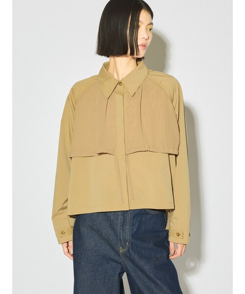 MIDIUMISOLID(ミディウミソリッド)の「MIDIUMISOLID for Ladies トレンチシャツ(シャツ/ブラウス・レディース・ブラック/ベージュ・FREE)」の2枚目の写真