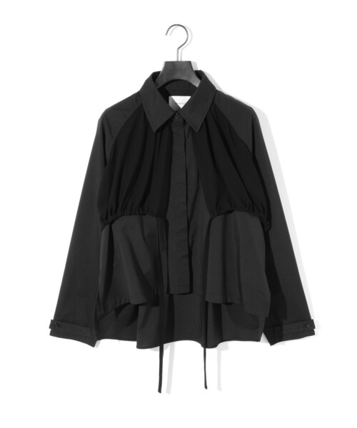 MIDIUMISOLID(ミディウミソリッド)の「MIDIUMISOLID for Ladies トレンチシャツ(シャツ/ブラウス・レディース・ブラック/ベージュ・FREE)」の1枚目の写真