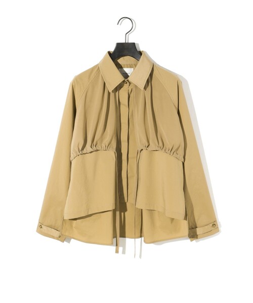 MIDIUMISOLID(ミディウミソリッド)の「MIDIUMISOLID for Ladies トレンチシャツ(シャツ/ブラウス・レディース・ブラック/ベージュ・FREE)」の3枚目の写真