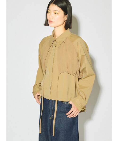 MIDIUMISOLID(ミディウミソリッド)の「MIDIUMISOLID for Ladies トレンチシャツ(シャツ/ブラウス・レディース・ブラック/ベージュ・FREE)」の9枚目の写真