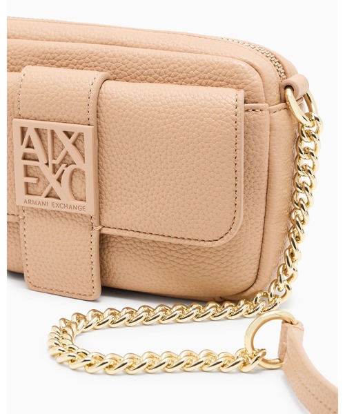 Armani Exchange ショルダーバッグ ベージュ A|X アルマーニ エクスチェンジ】＜オンライン限定＞BOXロゴバックル