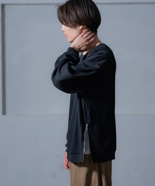 Crownor（クラウノアー）の「サイドジップ トレーナー（スウェット・メンズ・ブラック/ブルー/ライトグレー/ネイビー・SMALL/MEDIUM/LARGE）」の12枚目の写真